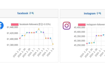소셜미디어 구독자 03월 둘째주 리포트 - '24년 10주간